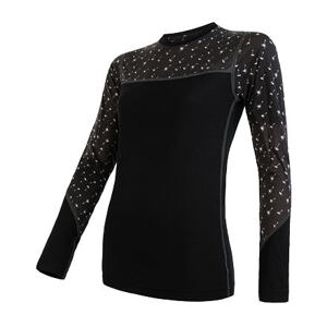 SENSOR MERINO IMPRESS dámské triko dl.rukáv černá/pattern Velikost: L