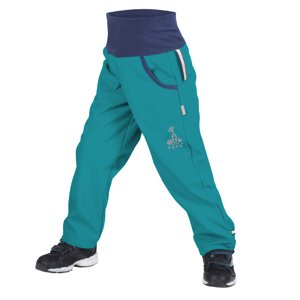 Unuo, Dětské softshellové kalhoty s fleecem, Basic, Sv. Smaragdová Velikost: 104/110 dětské kalhoty