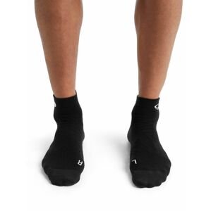 Pánské merino ponožky ICEBREAKER Mens Run+ Ultralight Mini, Black/Snow velikost: 39-41,5 (S)