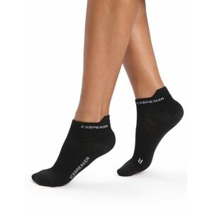 Dámské merino ponožky ICEBREAKER Wmns Run+ Ultralight Micro, Black/Snow velikost: L