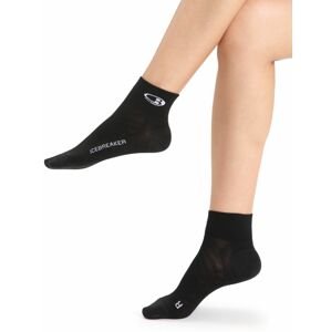 Dámské merino ponožky ICEBREAKER Wmns Run+ Ultralight Mini, Black/Snow velikost: 35-37 (S)