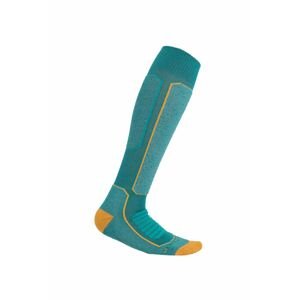 Dámské merino ponožky ICEBREAKER Wmns Ski+ Medium OTC, Flux Green/Solar/Ether velikost: 38-40 (M)