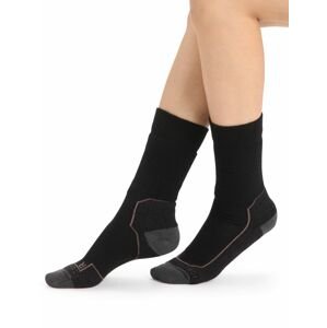 Dámské merino ponožky ICEBREAKER Wmns Hike+ Medium Crew, Black/Monsoon/Mink velikost: 41-43 (L)