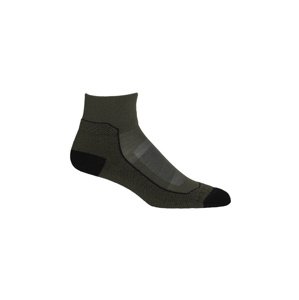 Pánské merino ponožky ICEBREAKER Mens Hike+ Light Mini, Loden/Blk/Gritstone Heather velikost: 44,5-46,5 (L)