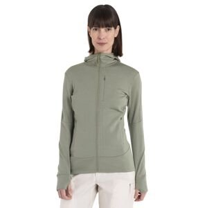 Dámská merino mikina s kapucí, zip ICEBREAKER Wmns Merino 260 Quantum IV LS Zip Hoodie, Lichen velikost: M