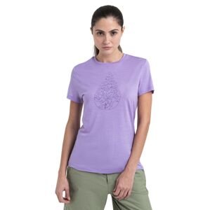 ICEBREAKER Wmns Merino 150 Tech Lite III SS Tee Hike Path, Purple Gaze velikost: XL