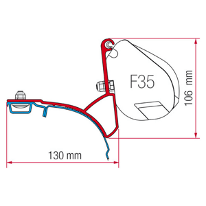 Kit adaptér pro markýzu F35 Fiamma na VW T5/T6 Multivan/Transporter