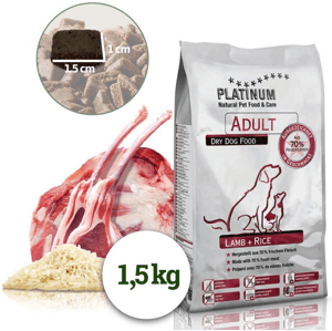 Platinum Natural Lamb & Rice - JEHNĚČÍ S RÝŽÍ 1,5 kg