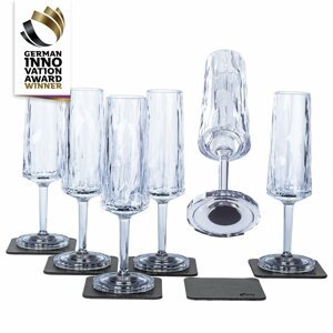 Silwy magnetická sklenice na šampaňské 6 ks // Čirá // High-Tech Plastic Glasses