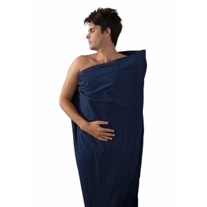 Prémiová bavlněná vložka do spacáku Premium Cotton Travel Liner - Mummy Navy Blue (barva Navy modrá)