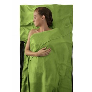 Hedvábná vložka do spacáku Silk Stretch Liner - Traveller Zelená