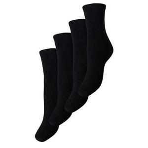 Pieces 4 PACK - dámské ponožky 17098332 Black 36-38