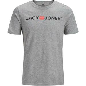 Jack&Jones Pánské triko JJECORP Slim Fit 12137126 Light Grey Melange XXL