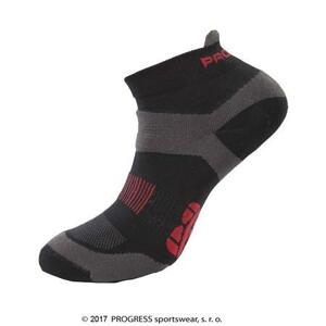 PROGRESS RUNNING SOX běžecké ponožky 43-47 černá/tm.šedá, 9-12