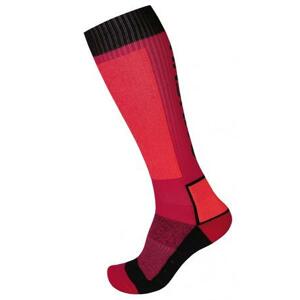 Husky Ponožky Snow Wool růžová/černá L (41-44), 41 - 44