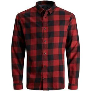 Jack&Jones Pánská košile JJEGINGHAM Slim Fit 12181602 Brick Red S