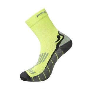 PROGRESS RUNNING HIGH SOX běžecké ponožky 35-38 reflexní žlutá/šedá, 3-5
