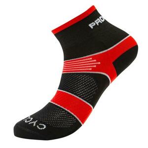 PROGRESS CYCLING SOX cyklistické ponožky 43-47 černá/červená, 9-12