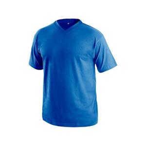 Tričko s krátkým rukávem DALTON, výstřih do V, středně modrá, vel. 4XL, XXXXL