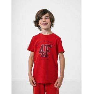 4F Chlapecké bavlněné tričko, Červená, 140