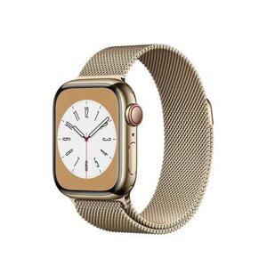 Apple Watch Series 8 Cellular 41mm zlatá ocel se zlatým milánským tahem