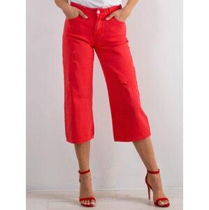 Fashionhunters Roztrhané červené džíny 36