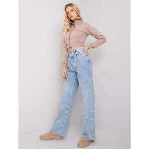 Fashionhunters Caroline RUE PARIS Světle modré rovné džínové kalhoty Velikost: 34