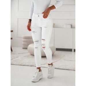 FASARDI Roztrhané džínové džíny v bílé barvě 29, Bílá,