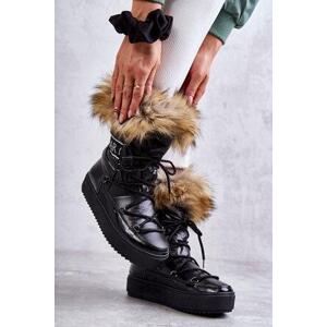 Kesi Dámské šněrovací boty do sněhu Černá Santero Velikost: 37