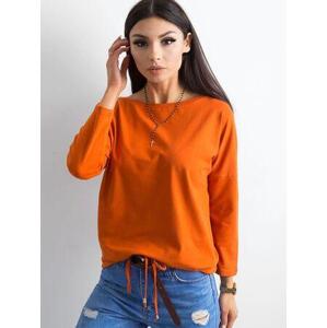Fashionhunters Dámská tmavě oranžová bavlněná halenka XL