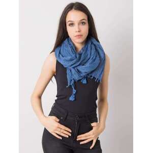 Fashionhunters Tmavě modrý dámský šátek s třásněmi ONE SIZE, JEDNA, VELIKOST