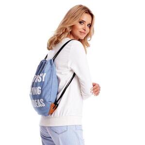 Fashionhunters Modrá džínová taška na batoh s nápisem Size: ONE SIZE