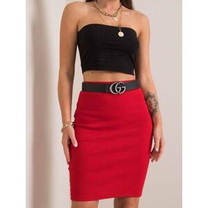 Fashionhunters RUE PARIS Červená tužková sukně, velikost: L / XL