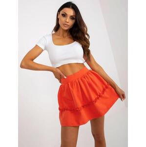Fashionhunters Oranžová rozevlátá mini tepláková sukně Velikost: L