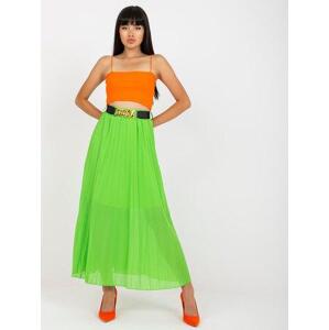 Fashionhunters Světle zelená plisovaná sukně s maxi délkou Velikost: ONE SIZE, JEDNA, VELIKOST