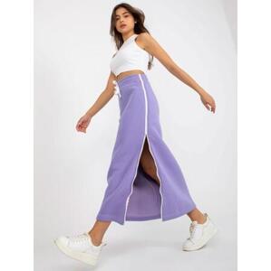 Fashionhunters Světle fialová midi sukně se zipem.Velikost: S/M