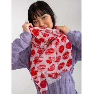 Fashionhunters Dámský červený šátek s puntíky a flitry.Velikost: JEDNA VELIKOST