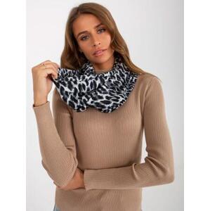 Fashionhunters Dámský šedý leopardí šátek Velikost: ONE SIZE, JEDNA, VELIKOST