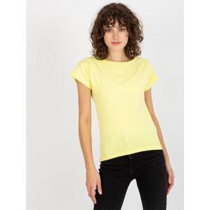 Fashionhunters Dámské basic bavlněné tričko - žluté Velikost: M, Žlutá