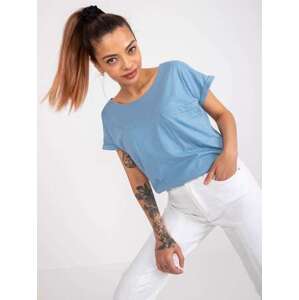Fashionhunters Světle modré dámské základní tričko Ventura velikost: L.
