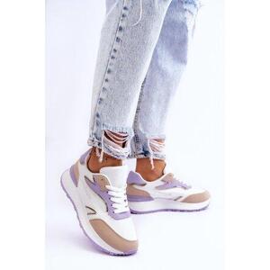 Kesi Dámská sportovní obuv na platformě Bílo-fialová Henley 37, Bílá, ||, Odstíny, fialové