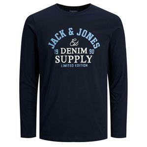 Jack&Jones Pánské triko JJELOGO Regular Fit 12210821 Dark Navy S