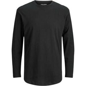 Jack&Jones Pánské triko JJENOA Long Line Fit 12190128 Black Relaxed L