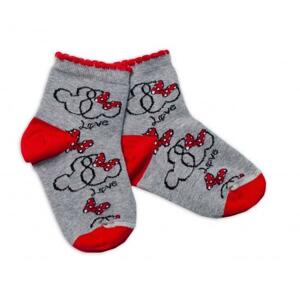 Baby Nellys Bavlněné ponožky Minnie Love - šedé 92-98 (18-36m)