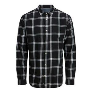 Jack&Jones Pánská košile JJEGINGHAM Slim Fit 12181602 Black /MID SCALE/ SLIM FIT M