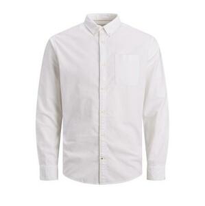 Jack&Jones PLUS Pánská košile JJEOXFORD Slim Fit 12190444 White PLUS SIZE 5XL