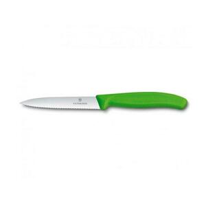 Victorinox Nůž na zeleninu s vlnkovaným ostří zelený, 10 cm