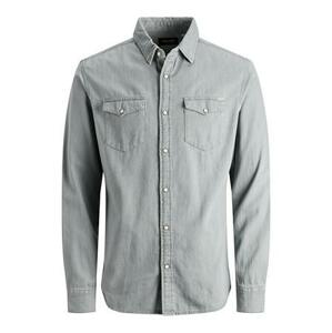 Jack&Jones Pánská košile JJESHERIDAN Slim Fit 12138115 Light Grey Denim XXL