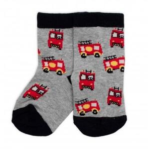 Dětské bavlněné ponožky Hasiči - šedé 19-22