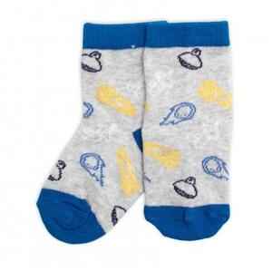 Dětské bavlněné ponožky Vesmír - šedé 15-18